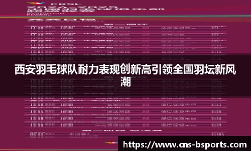 西安羽毛球队耐力表现创新高引领全国羽坛新风潮